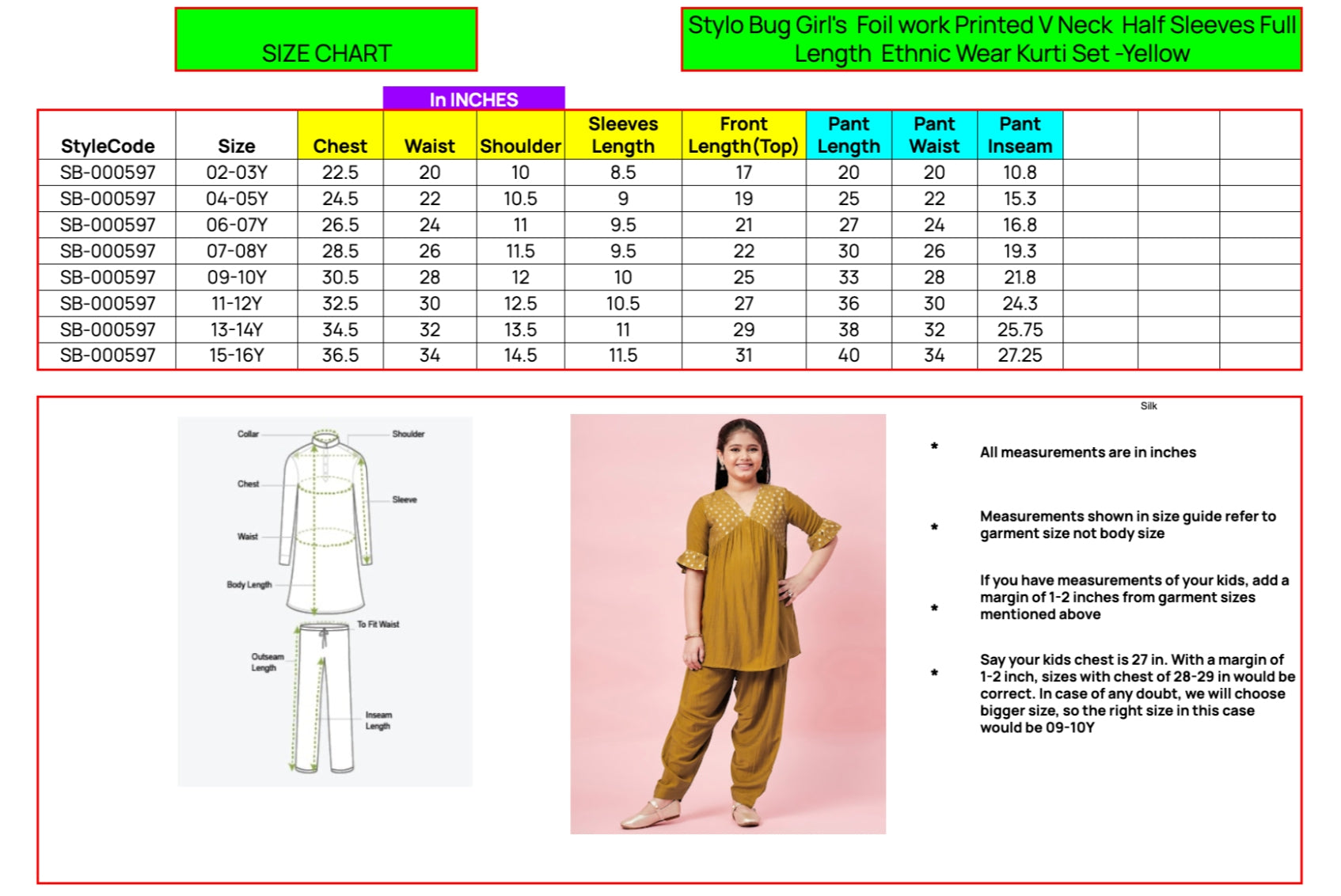 Girls Ankle Length Printed Kurti Set - Peach