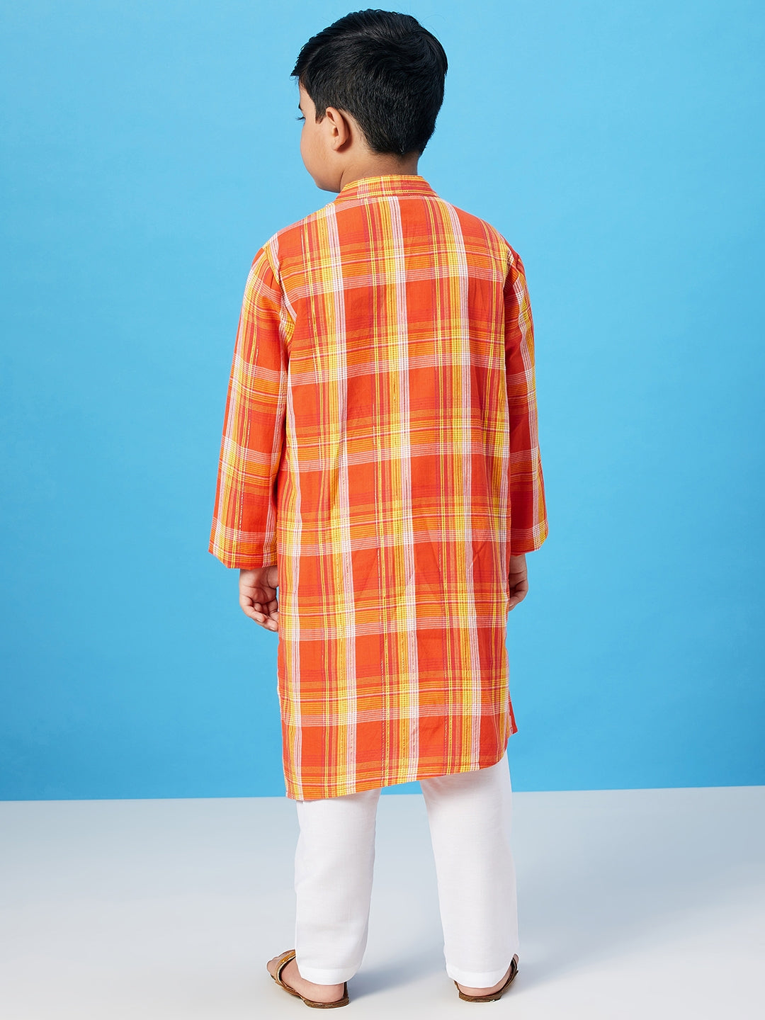 Boys Knee Length Printed Kurta Set - Multi