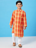 Boys Knee Length Printed Kurta Set - Multi
