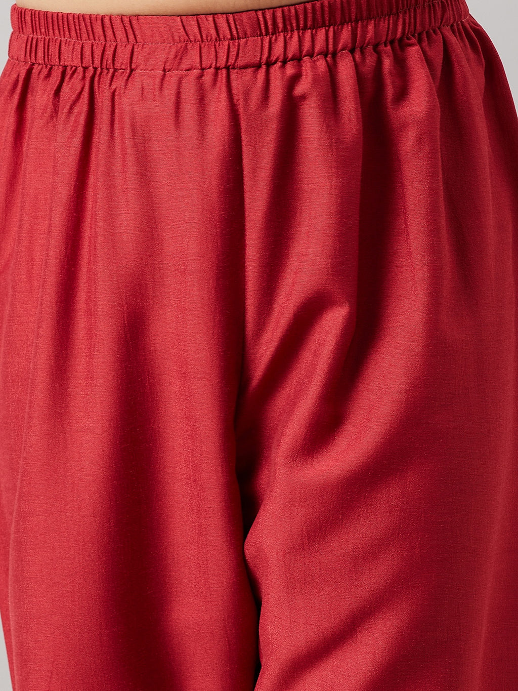 Boys Knee Length Solid Kurta Set - Maroon