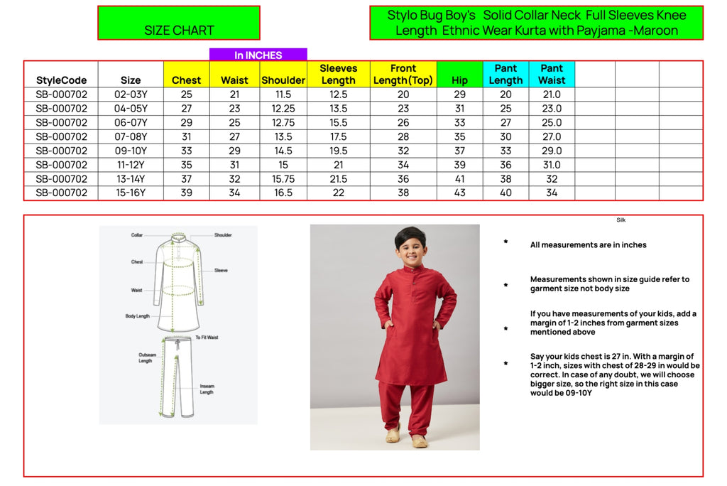 Boys Knee Length Solid Kurta Set - Maroon